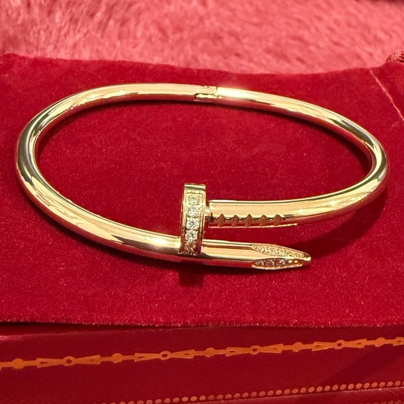 New Gold Plated Stainless Steel Nail Un Clou Bracelet Bangle - Picture 8 of 8